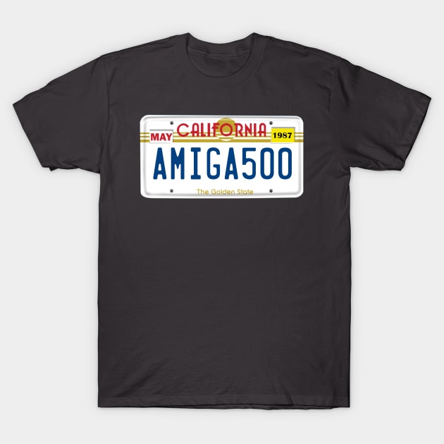 Amiga 500 License Plate T-Shirt by AmigaTees